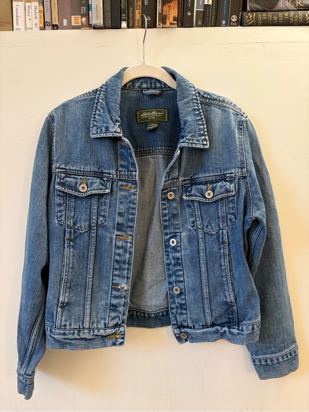 Eddie Bauer Vintage Wash Blue Denim Jacket